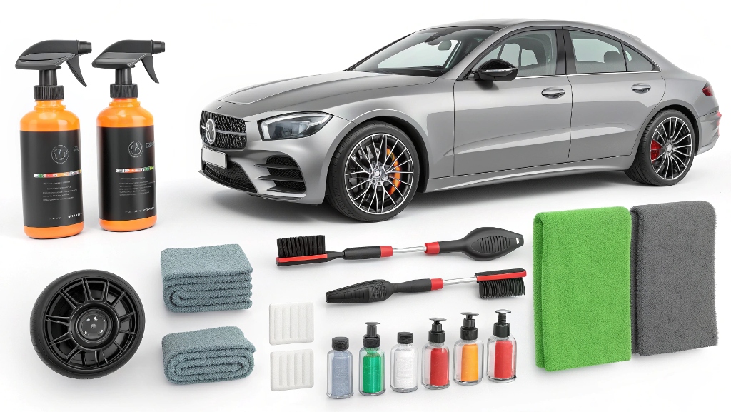 Top car cleaning kits for 2025 featuring brushes, microfiber cloths, and wax for a spotless, shiny finish.
