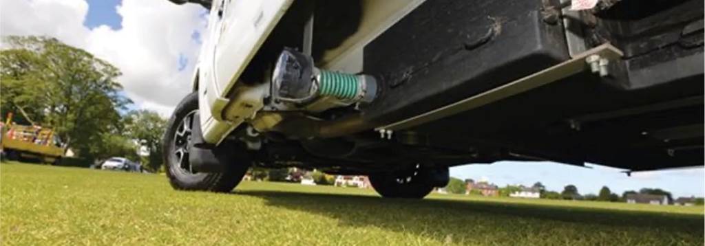 Draining fresh water tank and low point drains on recreational vehicle underside