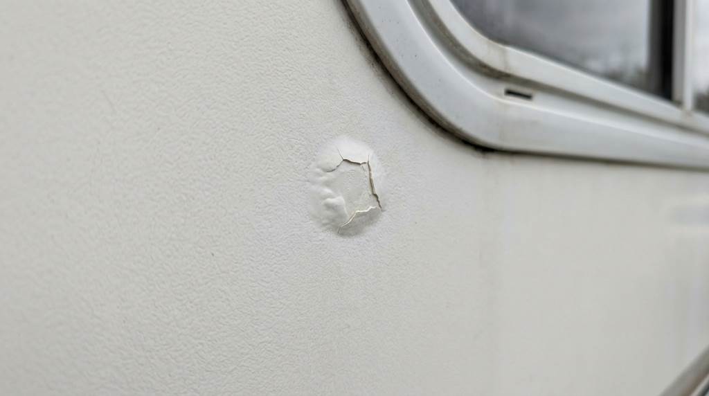 Inspecting RV wall for moisture before delamination repair